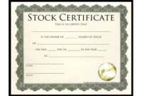 Stock Certificate Template Best Template Collection Stock within Free 10 Certificate Of Stock Template Ideas
