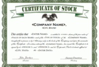 Stock Certificate Template | Certificate Templates, Stock intended for Editable Stock Certificate Template