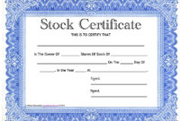 Stock Certificate Template Free In Word And Pdf pertaining to New Stock Certificate Template Word