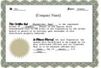 Stock Certificate Template Word (1) | Professional Templates in Best Ownership Certificate Template