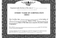 Stock Certificate Template Word (8) | Professional Templates within Fresh Corporate Share Certificate Template
