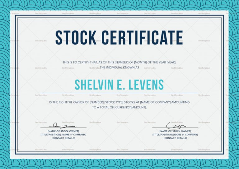 Stock Certificate Template Word ~ Addictionary Inside New Stock Certificate Template Word 8965