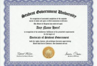 Student Council Corps Government Degree: Custom Gag Diploma regarding Student Council Certificate Template 8 Ideas Free