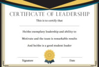 Student Leadership Certificate: 10+ Best Student Leadership inside New Student Leadership Certificate Template