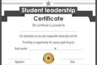 Student Leadership Certificate: 10+ Best Student Leadership pertaining to New Student Leadership Certificate Template