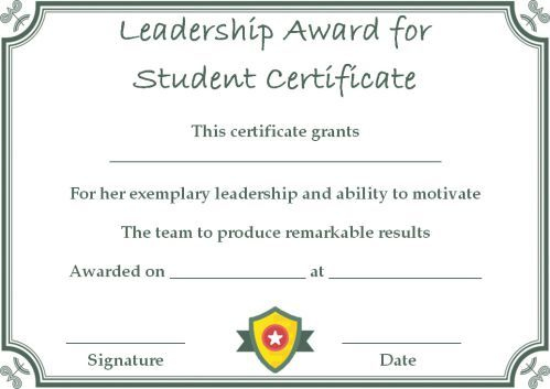 Student Leadership Certificate: 10+ Best Student Leadership regarding Student Leadership Certificate Template