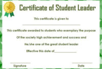 Student Leadership Certificate: 10+ Best Student Leadership with New Student Leadership Certificate Template