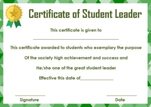 Student Leadership Certificate: 10+ Best Student Leadership with New Student Leadership Certificate Template