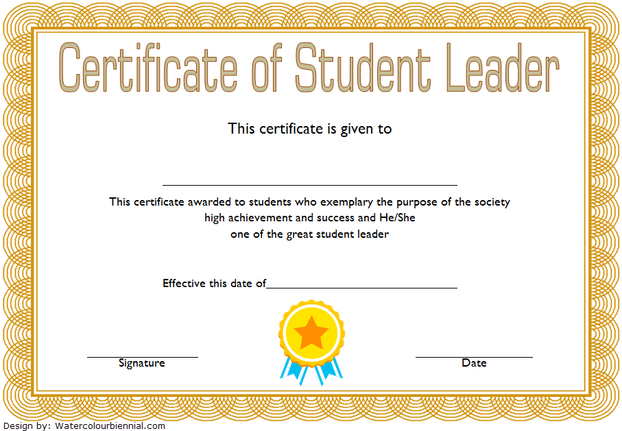 Student Leadership Certificate Template 1 Free with regard to Student Leadership Certificate Template