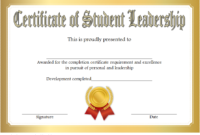 Student Leadership Certificate Template 7 Free | Student for New Student Council Certificate Template