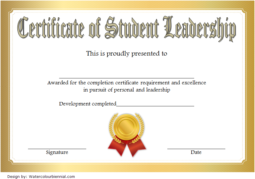Student Leadership Certificate Template 7 Free | Student with Student Council Certificate Template Free