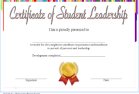 Student Leadership Certificate Template Free [10+ Ideas] pertaining to Student Council Certificate Template 8 Ideas Free
