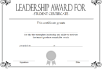Student Leadership Certificate Template Free [10+ Ideas] regarding New Student Council Certificate Template 8 Ideas Free