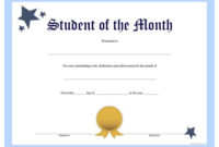 Student Of The Month Certificate – Free Printable inside Quality Student Of The Year Award Certificate Templates