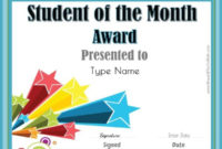 Student Of The Month | Student Of The Month, Star Of The regarding Free Printable Student Of The Month Certificate Templates