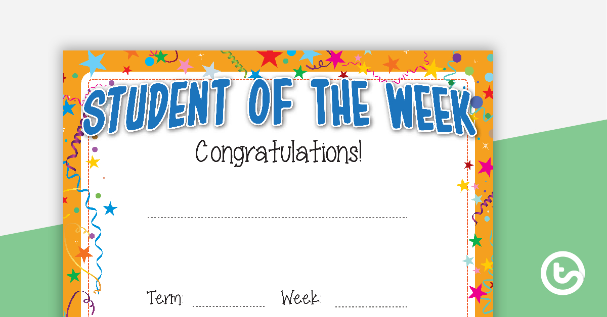 Student Of The Week Certificate intended for Unique Student Of The Week Certificate