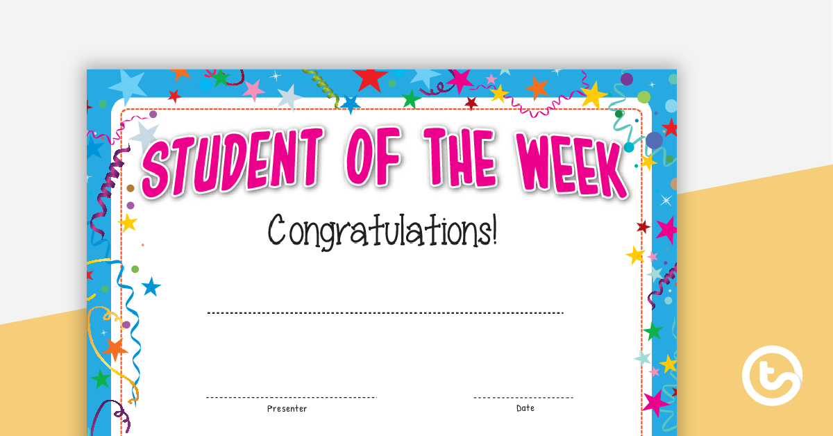 Student Of The Week Certificate throughout Unique Student Of The Week Certificate