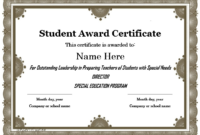 Student Of The Year Award Certificate Templates (1 with regard to Quality Student Of The Year Award Certificate Templates