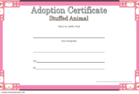 Stuffed Animal Adoption Certificate Template Free | Adoption for Stuffed Animal Adoption Certificate Editable Templates