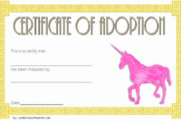 Stuffed Animal Adoption Certificate Template Unique Unicorn with Unicorn Adoption Certificate Templates