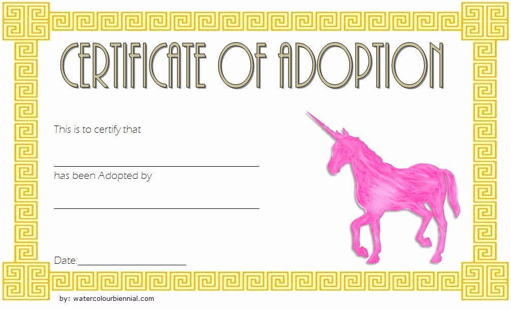 Stuffed Animal Adoption Certificate Template Unique Unicorn with Unicorn Adoption Certificate Templates