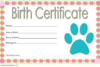 Stuffed Animal Birth Certificate Template Free (2Nd Design intended for Stuffed Animal Birth Certificate