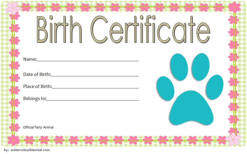 Stuffed Animal Birth Certificate Template Free (2Nd Design with Stuffed Animal Birth Certificate Templates