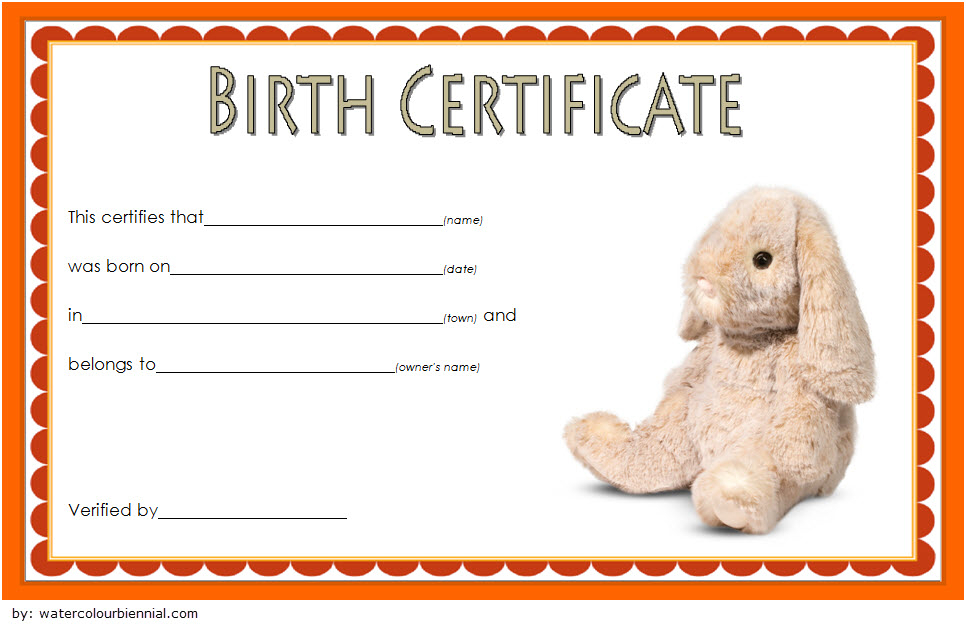 Stuffed Animal Birth Certificate Template Free For Rabbit with Rabbit Birth Certificate Template Free 2019 Designs
