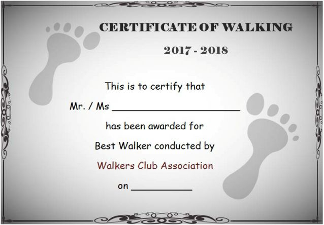 Stunning 25 Walking Certificates (Editable Word Templates throughout Unique Walking Certificate Templates