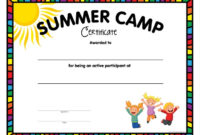 Summer Camp Certificate - Free Printable - Allfreeprintable regarding Summer Camp Certificate Template