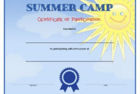 Summer Camp Certificate Template – Awesome Template intended for Fresh Certificate For Summer Camp Free Templates 2020