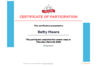Summer Camp Certificate Template – Pdf Templates | Jotform with Certificate For Summer Camp Free Templates 2020