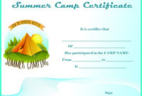 Summer Camp Certificate Templates: 15+ Templates To within Summer Camp Certificate Template