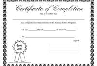 Sunday School Promotion Day Certificates Sunday School with regard to Certificate Of School Promotion 10 Template Ideas