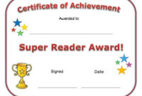 Super Reader Award Certificate | Super Reader, Reading for Fresh Super Reader Certificate Templates