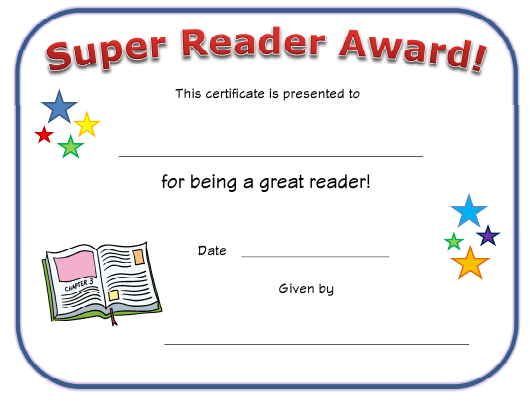 Super Reader Award Certificate Template Download Printable with Super Reader Certificate Template