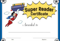 Super Reader Certificate For Girls! Reward Your Students for Super Reader Certificate Template