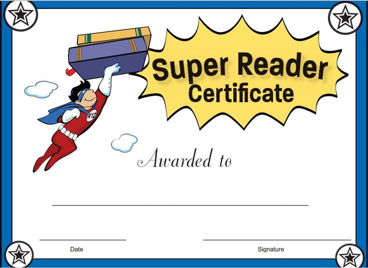Super Reader Certificate For Girls! Reward Your Students for Super Reader Certificate Template