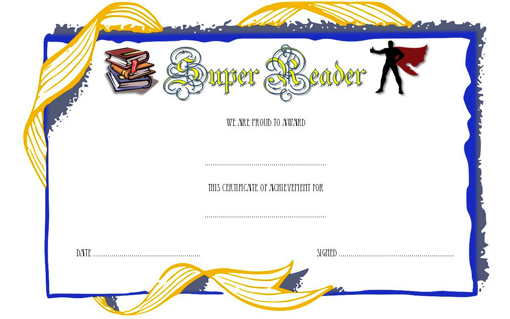 Super Reader Certificate Template 06 | Super Reader with Super Reader Certificate Template