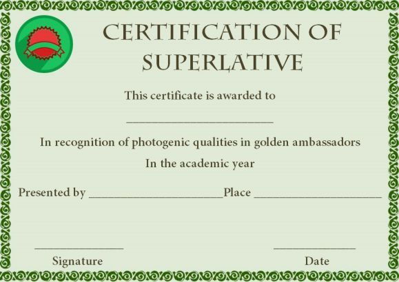 Superlative Award Certificate Template | Certificate throughout Superlative Certificate Templates