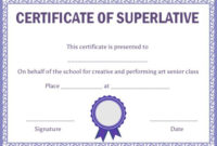 Superlative Certificate Template: 10 Certificate Designs To regarding Best Classroom Certificates Templates