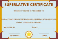 Superlative Certificate Template Word | Certificate for Best Superlative Certificate Templates