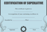 Superlative Certificate Template Words | Certificate inside Superlative Certificate Templates