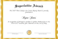 Superlative Templates for Best Superlative Certificate Template
