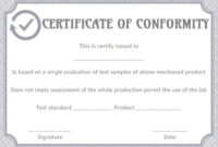 Supplier Certificate Of Conformance Templates | Printable for Certificate Of Conformance Template Free
