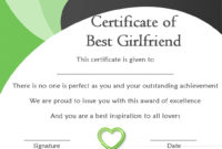 Surprise Your Girlfriend Using These 16+ Best Girlfriend for Best Girlfriend Certificate Template