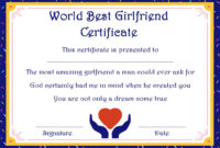 Surprise Your Girlfriend Using These 16+ Best Girlfriend regarding Best Girlfriend Certificate Template