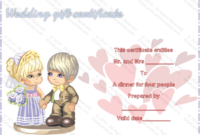 Sweet Love Wedding Gift Certificate Template pertaining to Best Wedding Gift Certificate Template