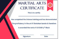 Taekwondo Certificate Templates For Trainers & Students throughout Karate Certificate Template