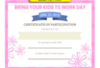 Take Your Child To Work Day – Daughters And Sons To Work Day for Best Certificate For Take Your Child To Work Day